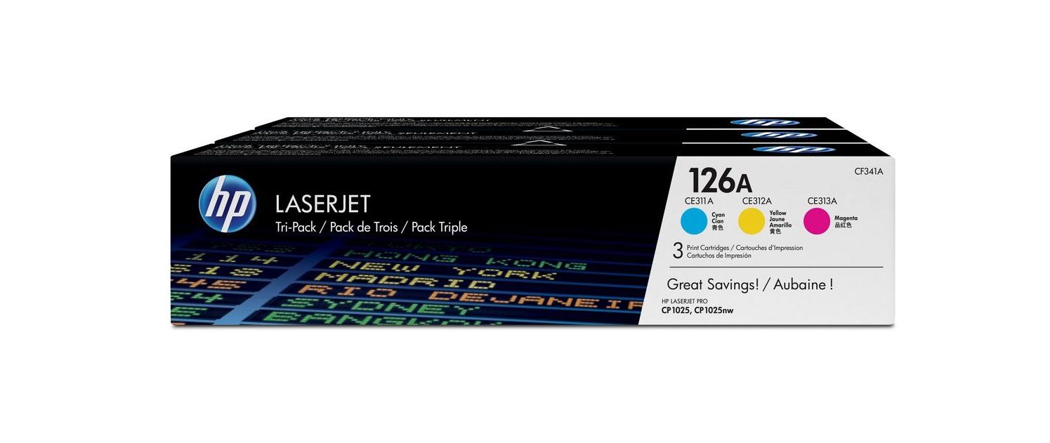 Комплект картриджей HP CF341A 126A оригинальный цветной для принтеров HP Laserjet Pro CP1025 | HP Laserjet Pro CP1025 nw