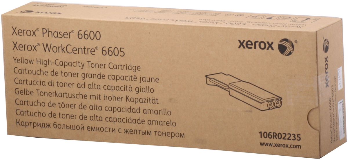 Картридж Xerox 106R02235 оригинальный желтый для принтеров Xerox Phaser 6600 | Xerox WorkCentre 6605