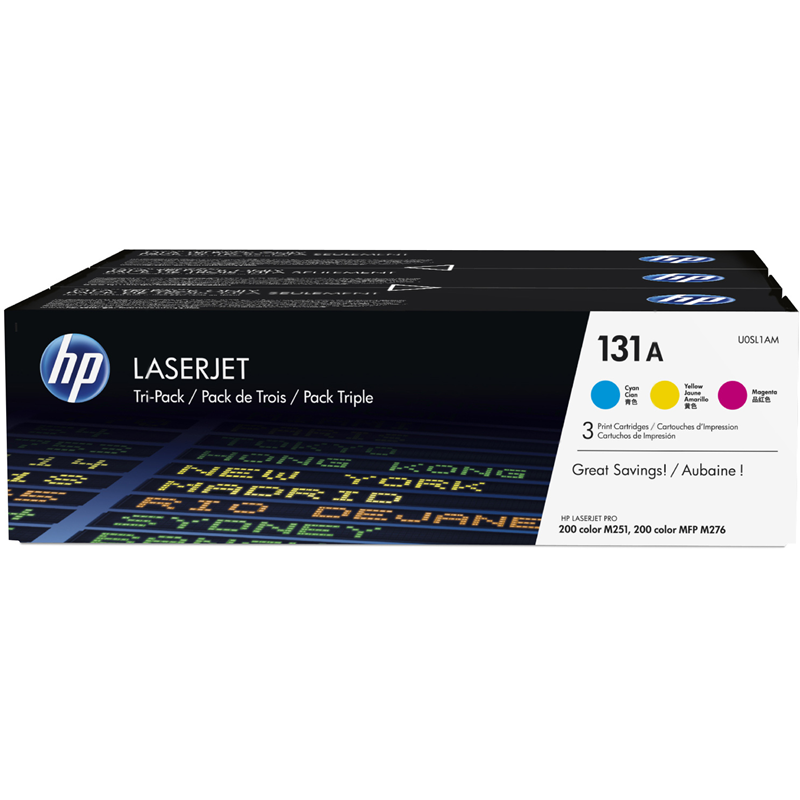 Комплект картриджей HP U0SL1AM 131A оригинальный цветной для принтеров HP Laserjet Pro 200color M251 | HP Laserjet Pro 200color MFP M276