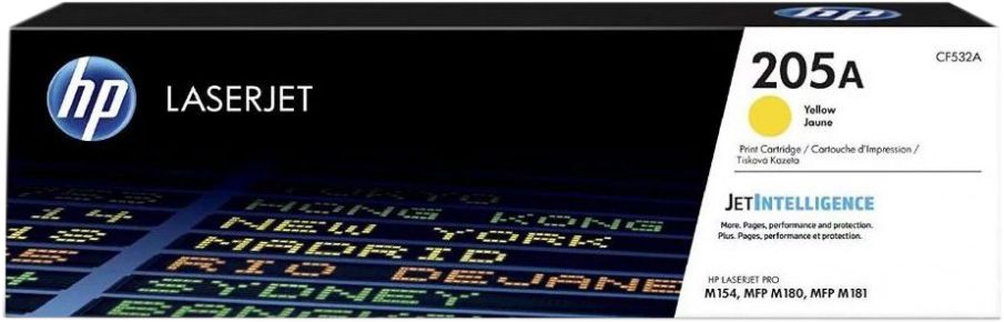Картридж HP CF532A 205A оригинальный жёлтый для принтеров HP LASERJETPRO M154 | HP LASERJETPRO MFP M 160 | HP LASERJETPRO MFP M181