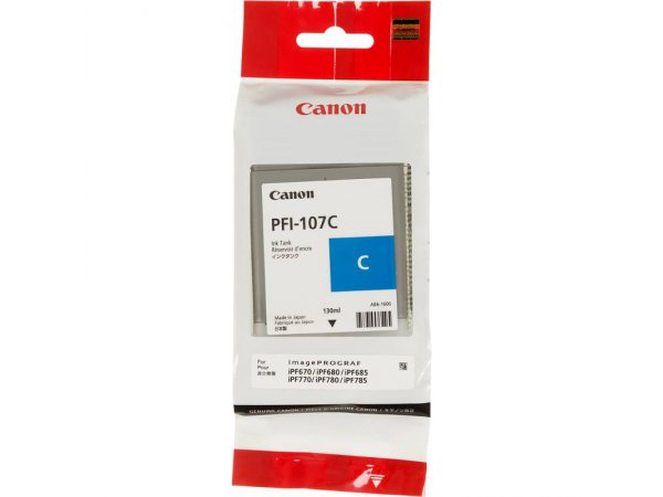 Картридж Canon 6706B001 PFI-107C оригинальный синий для принтеров Canon ImagePROGRAF iPF670 | Canon ImagePROGRAF iPF680 | Canon ImagePROGRAF iPF685 | Canon ImagePROGRAF iPF770 | Canon ImagePROGRAF iPF780 | Canon ImagePROGRAF iPF785