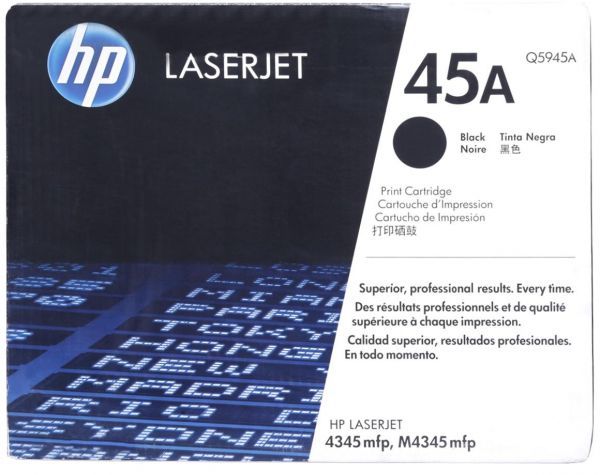 Картридж HP Q5945A 45A оригинальный чёрный для принтеров HP Laserjet 4345 mfp | HP Laserjet M4345 mfp