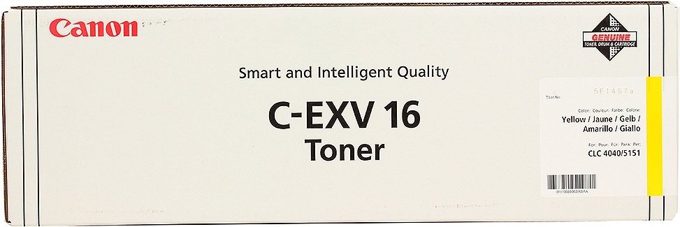 Картридж Canon 1066B002 C-EXV16 Toner Y оригинальный желтый для принтеров Canon CLC 4040 | Canon CLC 5151 | Canon iR C4080i | Canon iR C4580i | Canon iR C5185i