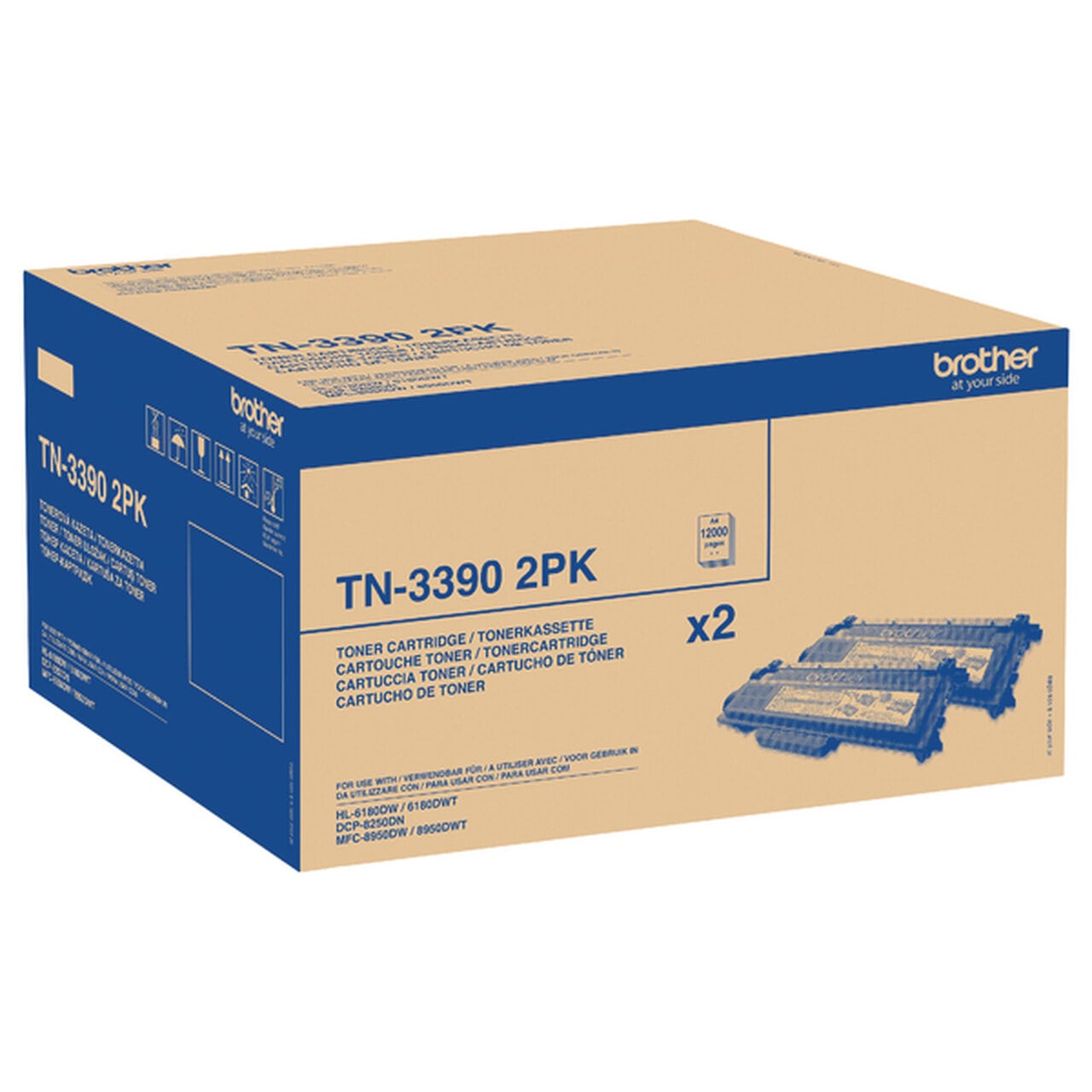 Комплект картриджей Brother TN-3390 Twin оригинальный чёрный для принтеров Brother HL-6180DW | Brother HL-6180DWT