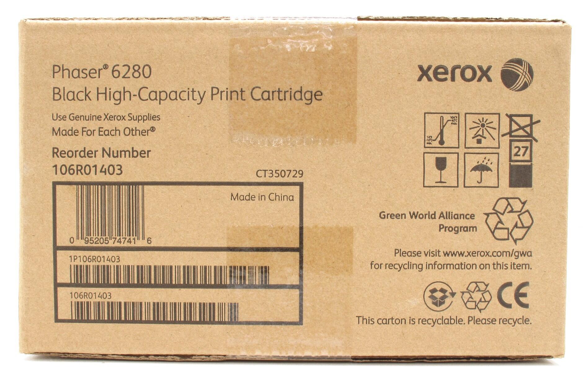 Картридж Xerox 106R01403 оригинальный чёрный для принтеров Xerox Phaser 6280