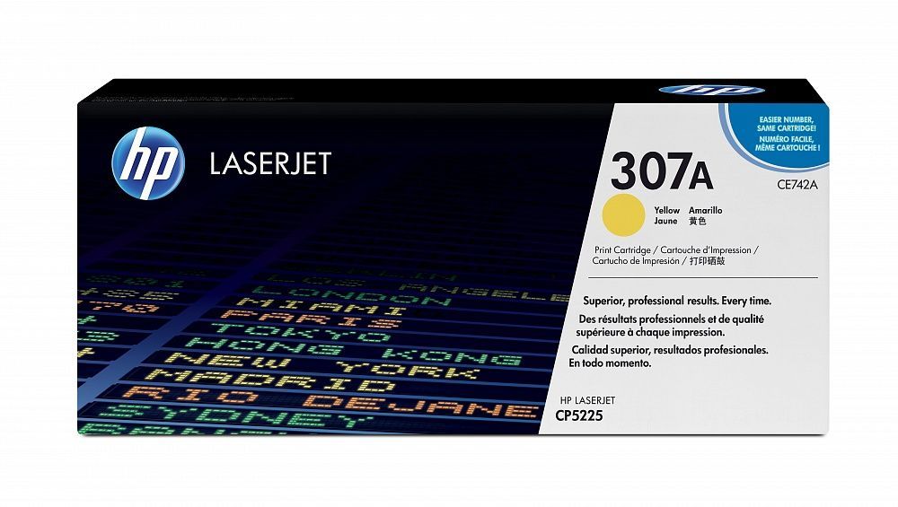 Картридж HP CE742A 307A оригинальный желтый для принтеров HP LASERJET CP5225