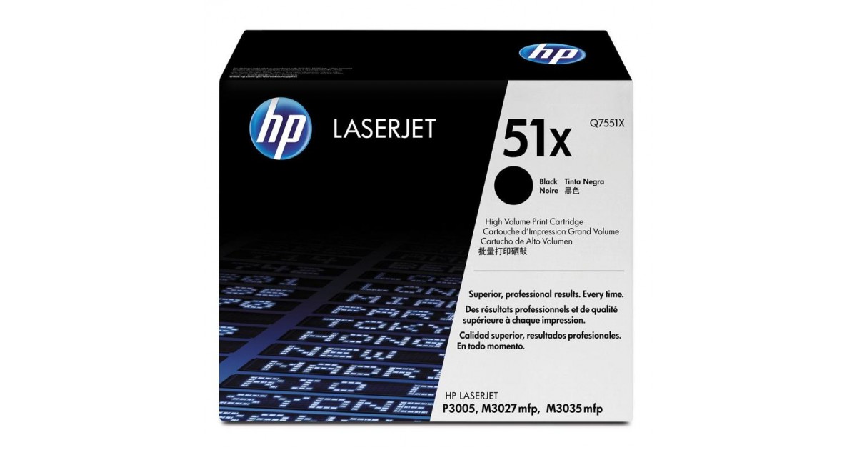 Картридж HP Q7551X 51X оригинальный чёрный для принтеров HP Laserjet P3005 | HP Laserjet M3027 MFP | HP Laserjet M3035 MFP