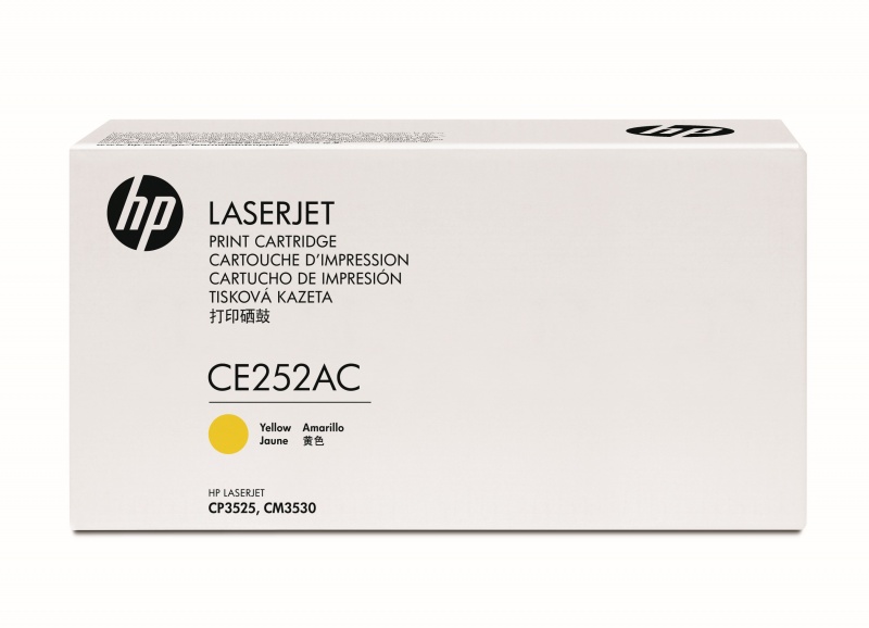Картридж HP CE252AC (CE252YC) 504A оригинальный желтый для принтеров HP LASERJET CP3525 | HP LASERJET CM 3530