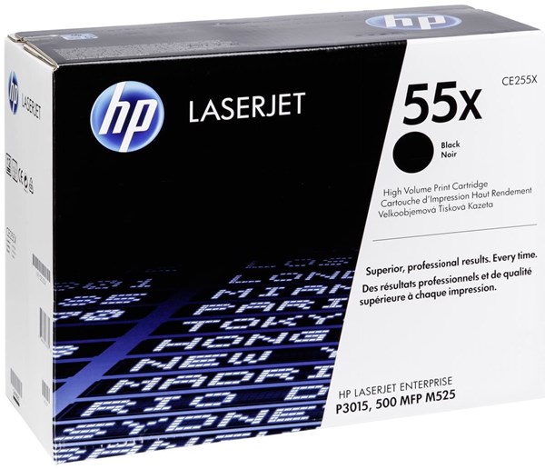 Картридж HP CE255X 55X оригинальный чёрный для принтеров HP LaserJet Enterprise P3015 | HP LaserJet Enterprise 500 MFP M525