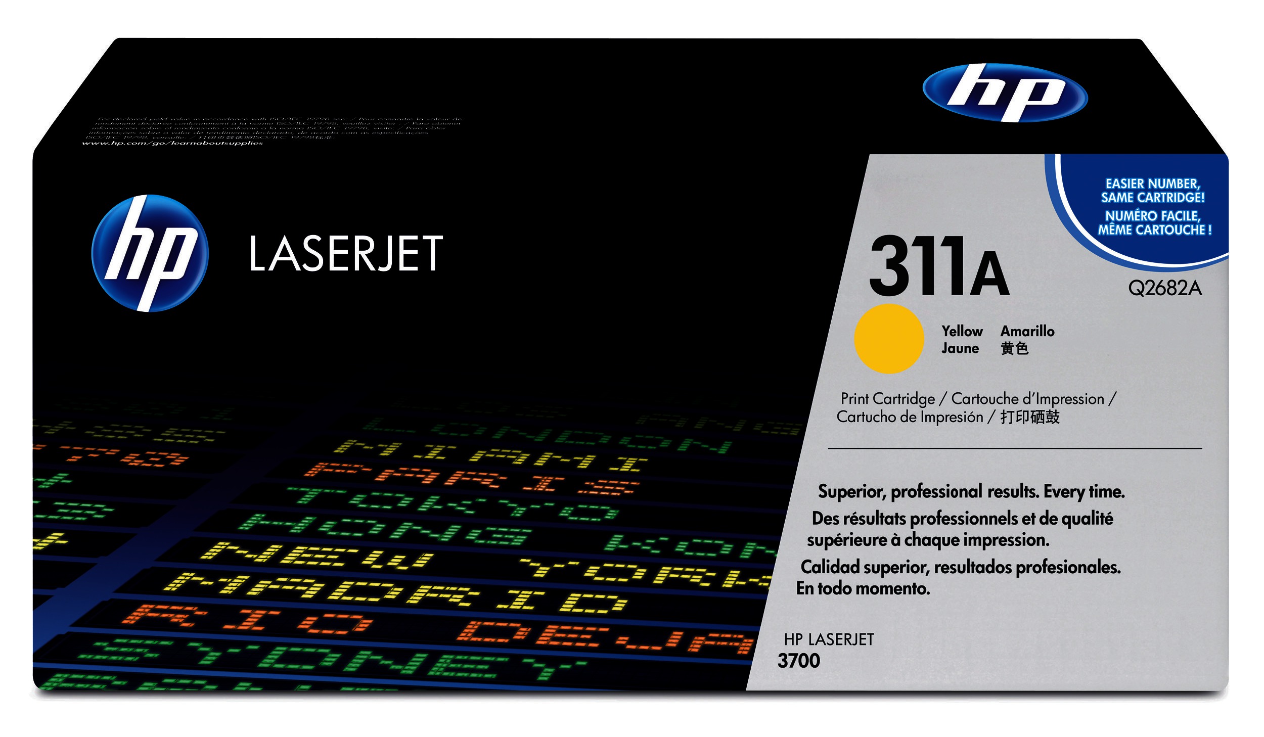 Картридж HP Q2682A 311A оригинальный жёлтый для принтеров HP Laserjet 3700