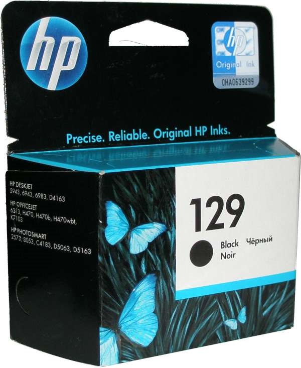 Картридж HP C9364HE 129 оригинальный чёрный для принтеров HP DeskJet 5943 | HP DeskJet 6943 | HP DeskJet 6983 | HP DeskJet D4163 | HP OfficeJet 6313 | HP OfficeJet H470 | HP PhotoSmart 2573 | HP PhotoSmart 8053 | HP PhotoSmart C4183 | HP PhotoSmart D5063 