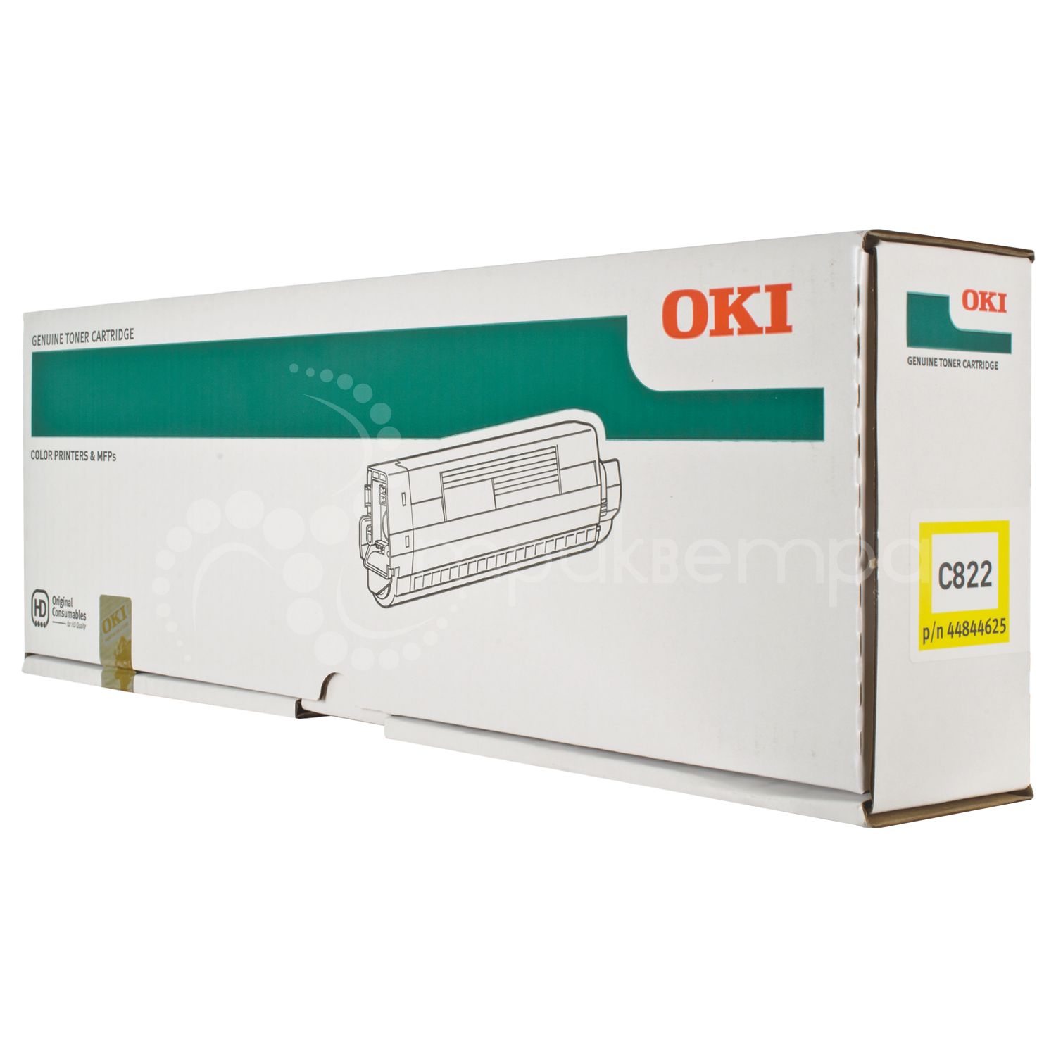 Картридж OKI 44844625, 44844613 оригинальный желтый для принтеров OKI C822
