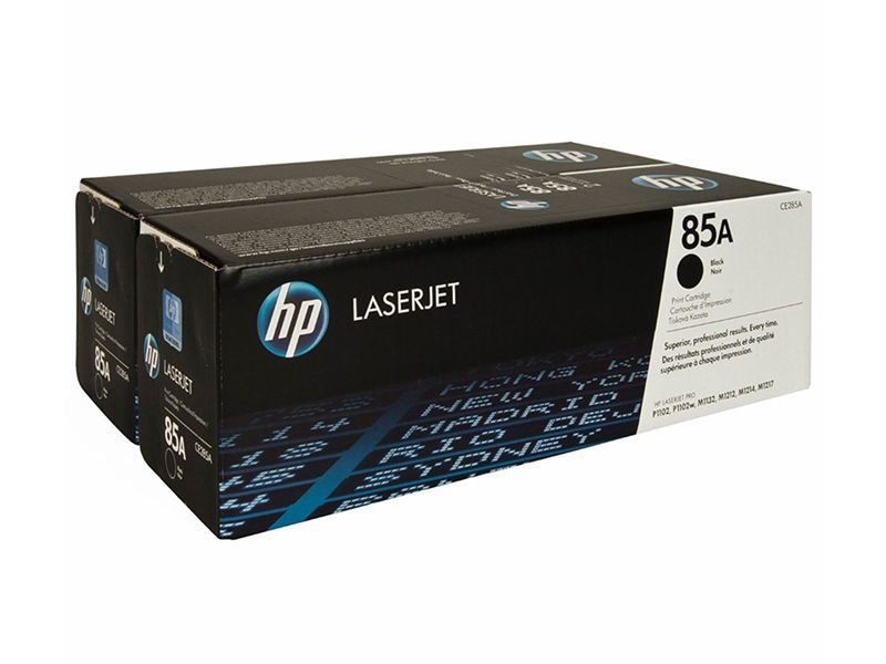 Комплект картриджей HP CE285AD (CE285AF) 85A оригинальный чёрный для принтеров HP LASERJET PRO P1102 | HP LASERJET PRO P1102w | HP LASERJET PRO M1132 | HP LASERJET PRO M1212 | HP LASERJET PRO M1214 | HP LASERJET PRO M1217