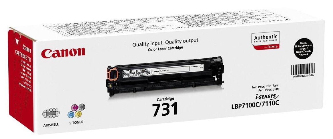 Картридж Canon 6272B002 731BK оригинальный чёрный для принтеров Canon i-Sensys LBP7100 | Canon i-Sensys LBP7110 | Canon i-SensysMF8230cn | Canon i-SensysMF8280cw