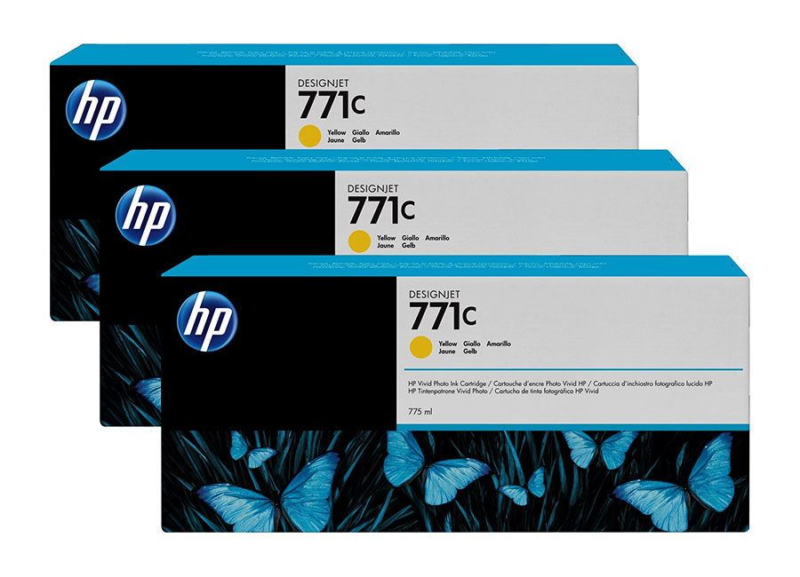 Картридж HP B6Y34A CR253A (771c) оригинальный желтый для принтеров HP DesignJet Z6200