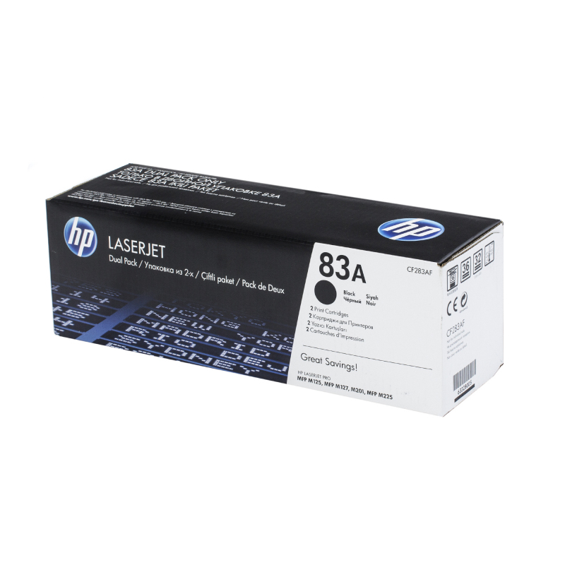 Картридж HP CF283AF/2 83A оригинальный чёрный для принтеров HP Laserjet Pro MFP M125 | HP Laserjet Pro MFP M127 | HP Laserjet Pro M201 | HP Laserjet Pro MFP M225