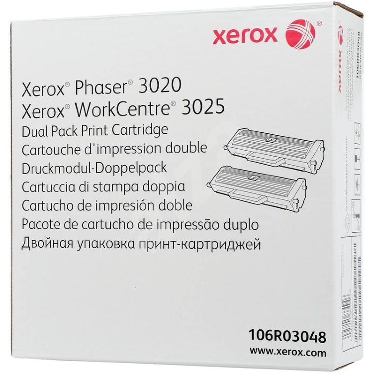 Картридж Xerox 106R03048 оригинальный чёрный для принтеров Xerox Phaser 3020 | Xerox WorkCentre 3025