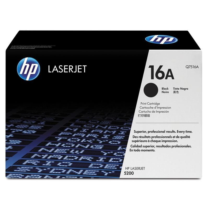 Картридж HP Q7516A 16A оригинальный чёрный для принтеров HP Laserjet 5200
