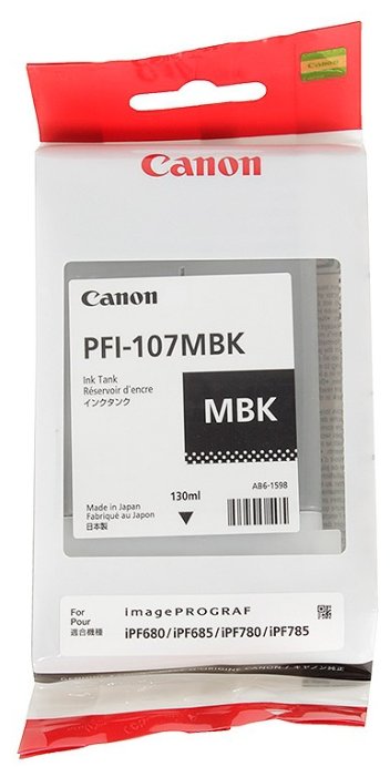 Картридж Canon 6704B001 PFI-107MBK оригинальный чёрный для принтеров Canon ImagePROGRAF iPF670 | Canon ImagePROGRAF iPF680 | Canon ImagePROGRAF iPF685 | Canon ImagePROGRAF iPF770 | Canon ImagePROGRAF iPF780 | Canon ImagePROGRAF iPF785