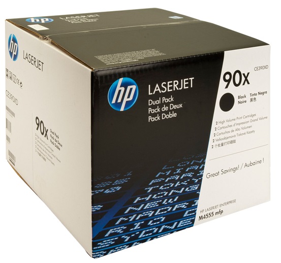 Комплект картриджей HP CE390XD 90X оригинальный чёрный для принтеров HP LaserJet Enterprise M4555 mfp