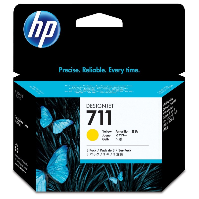 Картридж HP CZ136A №711 оригинальный жёлтый для принтеров HP DesignJet T120 | HP DesignJet T520