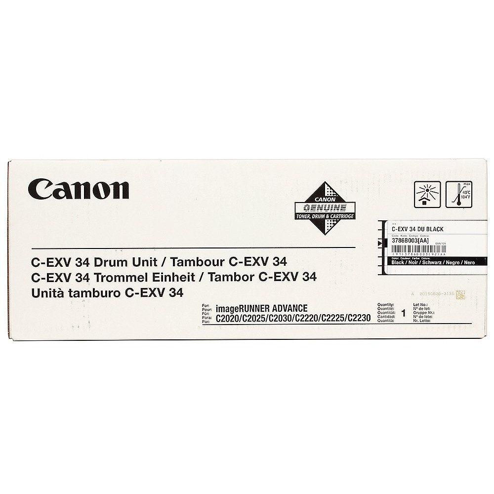 Фотобарабан Canon 3786B003 C-EXV34 Drum Bk оригинальный чёрный для принтеров Canon imageRUNNER ADVANCE C2020 | Canon imageRUNNER ADVANCE C2025 | Canon imageRUNNER ADVANCE C2030 | Canon imageRUNNER ADVANCE C2220 | Canon imageRUNNER ADVANCE C2225 | Canon im