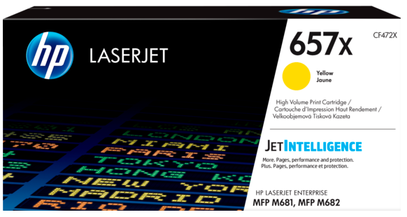 Картридж HP CF472X 657X оригинальный желтый для принтеров HP Laserjet Enterprise MFP M681 | HP Laserjet Enterprise MFP M682