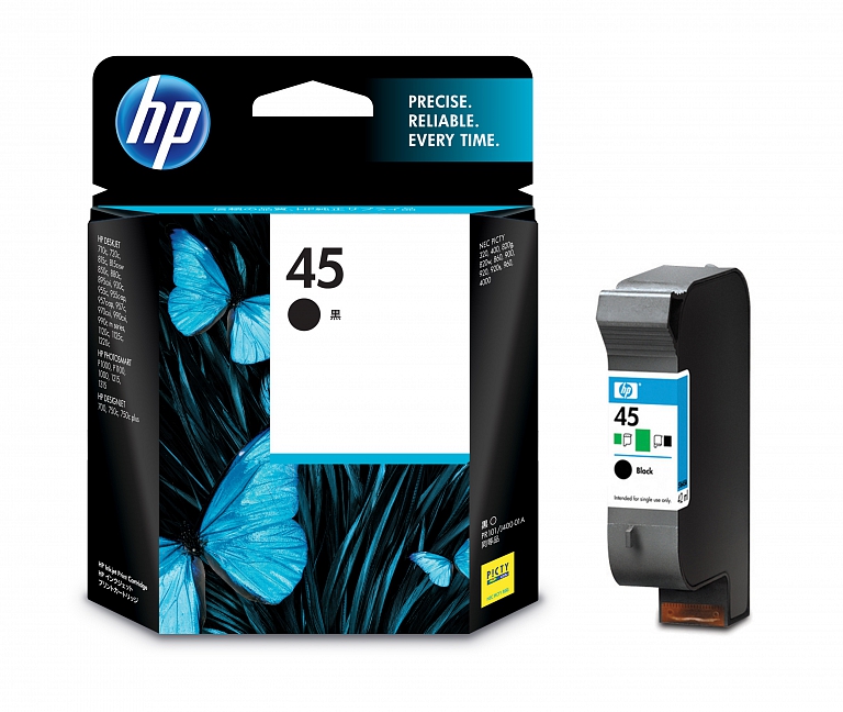 Картридж HP 51645A 45 оригинальный чёрный для принтеров HP COLOR COPIER 290 | HP DESKJET 710c | HP DESKJET 720c | HP DESKJET 722c | HP DESKJET 815c | HP DESKJET 820cxi | HP DESKJET 850c | HP DESKJET 870cxi | HP DESKJET 880c | HP DESKJET 890c | HP DESKJET 
