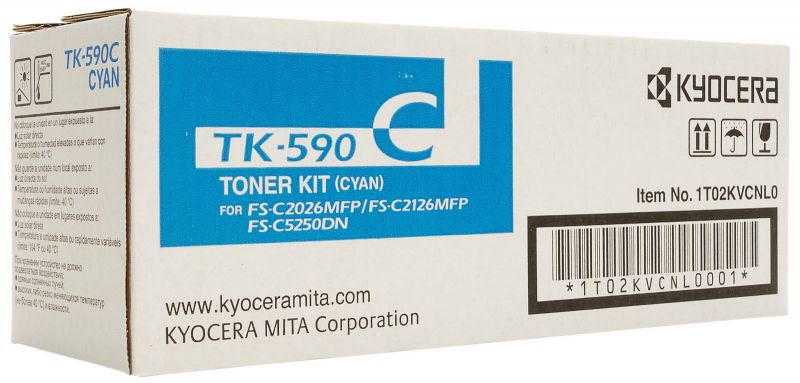 Картридж Kyocera 1T02KVCNL0 TK-590C оригинальный для принтеров Kyocera FS-C2026MFP | Kyocera FS-C2126MFP | Kyocera FS-C2526MFP | Kyocera FS-C2626MFP | Kyocera FS-C5250DN | Kyocera ECOSYS P6026cdn | Kyocera ECOSYS M6526cidn | Kyocera ECOSYS P6526cdn | Kyoc