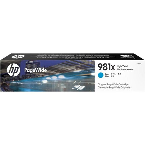Картридж HP L0R09A №981X оригинальный синий для принтеров HP Pagewide Enterprise Color 556 | HP Pagewide Enterprise Color MFP 586