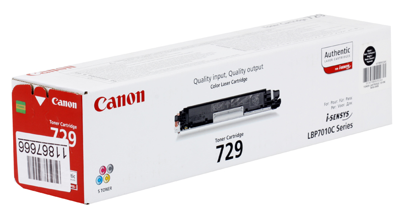 Картридж Canon 4370B002 729BK оригинальный чёрный для принтеров Canon i-Sensys LBP7010CSeries