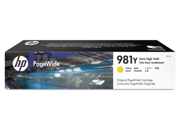 Картридж HP L0R15A 981Y оригинальный жёлтый для принтеров HP Pagewide Enterprise Color 556 | HP Pagewide Enterprise Color MFP 586
