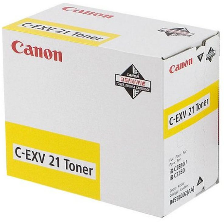 Картридж Canon 0455B002 C-EXV21 Toner Y оригинальный желтый для принтеров Canon iR C2380 | Canon iR C2880 | Canon iR C3080 | Canon iR C3380 | Canon iR C3580