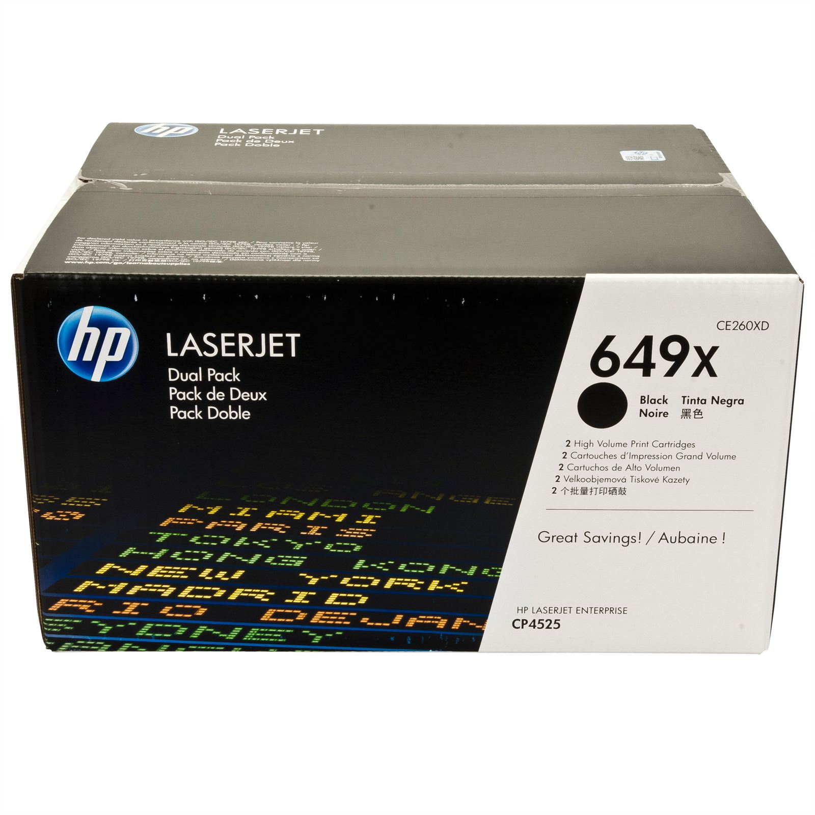 Комплект картриджей HP CE260XD 649X оригинальный чёрный для принтеров HP LaserJet Enterprise CP4525