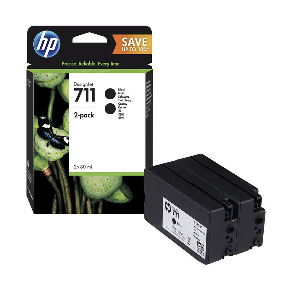 Комплект картриджей HP P2V31A №711 оригинальный чёрный для принтеров HP DesignJet T120 | HP DesignJet T520 | HP DesignJet T525
