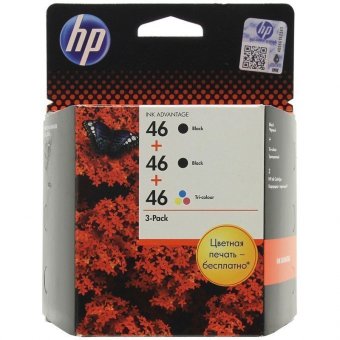 Комплект картриджей HP F6T40AE №46 оригинальный цветной для принтеров HP Deskjet Ink Advantage 2020hc | HP Deskjet Ink Advantage 2520hc