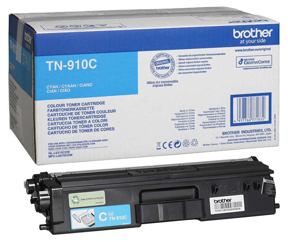 Картридж Brother TN-910C оригинальный синий для принтеров Brother HL-L9310CDW | Brother MFC-L9570CDW