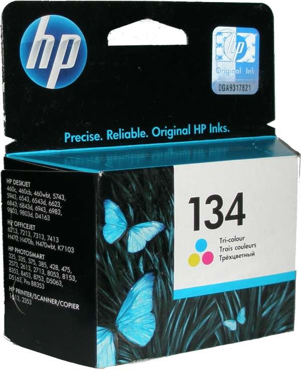 Картридж HP C9363HE 134 оригинальный цветной для принтеров HP DeskJet 460 | HP DeskJet 5743 | HP DeskJet 5943 | HP DeskJet 6543 | HP DeskJet 6623 | HP DeskJet 6843 | HP DeskJet 6943 | HP DeskJet 6983 | HP DeskJet 9803 | HP DeskJet D4163 | HP OfficeJet 621