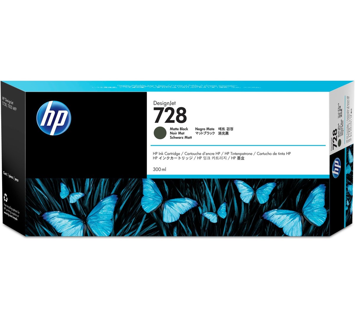 Картридж HP F9J68A 728 оригинальный цветной для принтеров HP DesignJet T730 | HP DesignJet T830