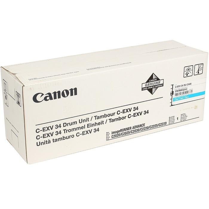 Фотобарабан Canon 3787B003 C-EXV34 Drum C оригинальный синий для принтеров Canon imageRUNNER ADVANCE C2020 | Canon imageRUNNER ADVANCE C2025 | Canon imageRUNNER ADVANCE C2030 | Canon imageRUNNER ADVANCE C2220 | Canon imageRUNNER ADVANCE C2225 | Canon imag