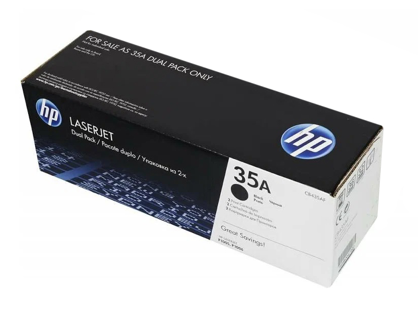 Картридж HP CB435AF/2 35A оригинальный чёрный для принтеров HP LASERJET P1005 | HP LASERJET P1006