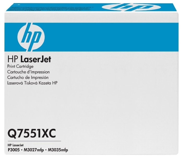 Картридж HP Q7551XC оригинальный чёрный для принтеров HP Laserjet P3005 | HP Laserjet M3027 MFP | HP Laserjet M3035 MFP