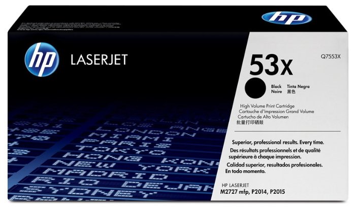 Картридж HP Q7553X 53X оригинальный чёрный для принтеров HP Laserjet M2727 MFP | HP Laserjet P2014 | HP Laserjet P2015