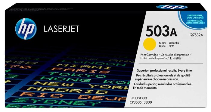 Картридж HP Q7582A 503A оригинальный жёлтый для принтеров HP Laserjet CP3505 | HP Laserjet 3800