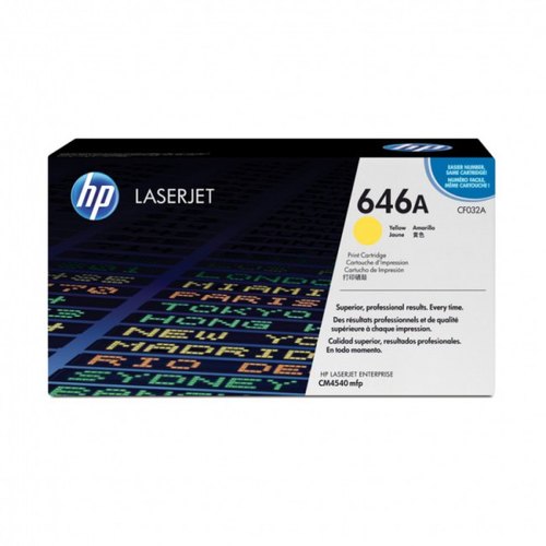 Картридж HP CF032A 646A оригинальный желтый для принтеров HP LaserJet Enterprise CM4540mfp