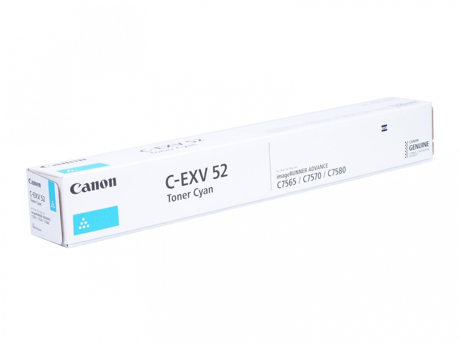 Картридж Canon 0999C002 C-EXV52 Toner C оригинальный синий для принтеров Canon imageRUNNER C7565i | Canon imageRUNNER C7565 | Canon imageRUNNER C7570i | Canon imageRUNNER C7570 | Canon imageRUNNER C7580i | Canon imageRUNNER C7580