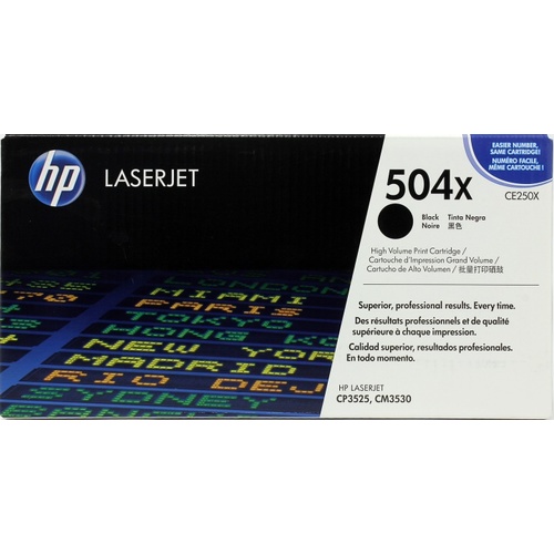 Картридж HP CE250X 504X оригинальный чёрный для принтеров HP LASERJET CP3525 | HP LASERJET CM 3530