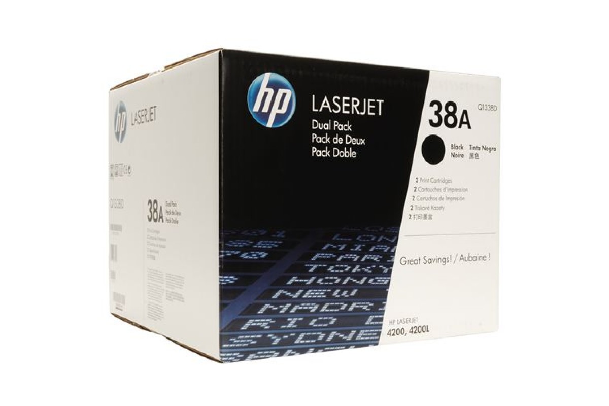 Комплект картриджей HP Q1338AD 38A оригинальный чёрный для принтеров HP LaserJet 4200 | HP LaserJet 4200L