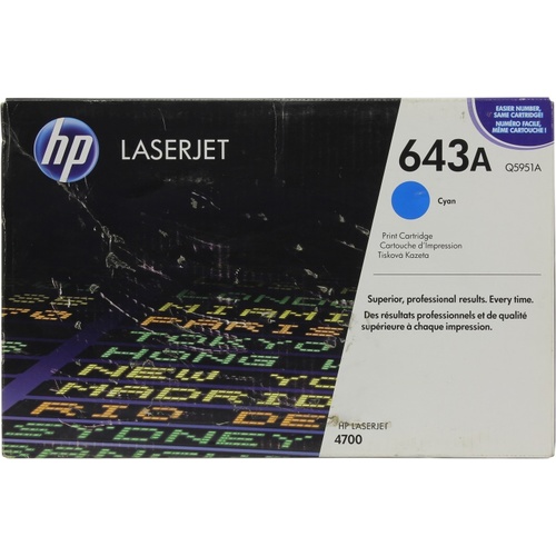Картридж HP Q5951A 643A оригинальный синий для принтеров HP Laserjet 4700