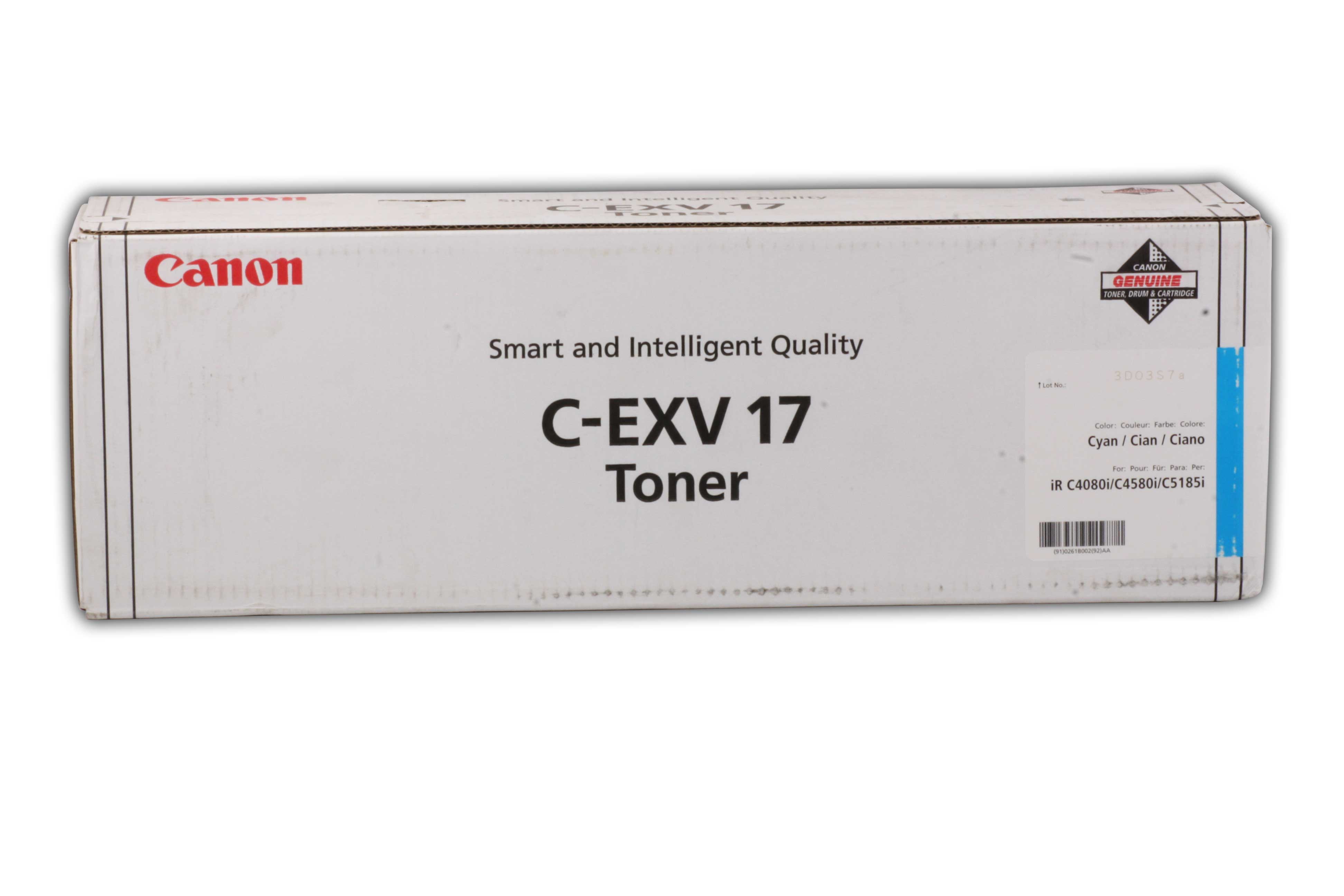 Картридж Canon 0261B002 C-EXV17 Toner C оригинальный синий для принтеров Canon CLC 4040 | Canon CLC 5151 | Canon iR C4080i | Canon iR C4580i | Canon iR C5185i